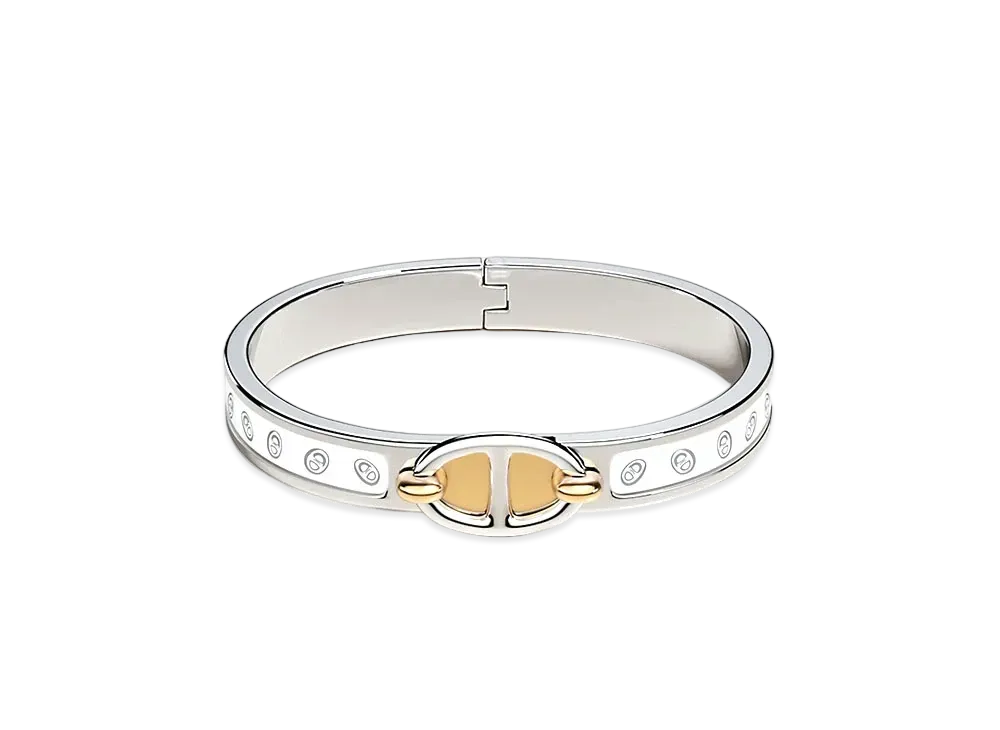 Hermes Mini Clic Chaine D'ancre Maillon Bracelet "Blanc Platine/Palladium"