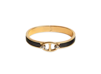 Hermes Mini Clic Chaine D'ancre Bracelet "Gold/Noir"