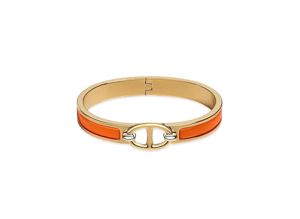 Hermes Mini Clic Chaine D'ancre Bracelet "Gold/Orange Fruite"