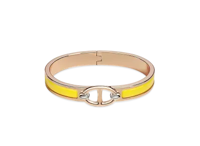 Hermes Mini Clic Chaine D'ancre Bracelet "Jaune Lumiere/Pink Gold"