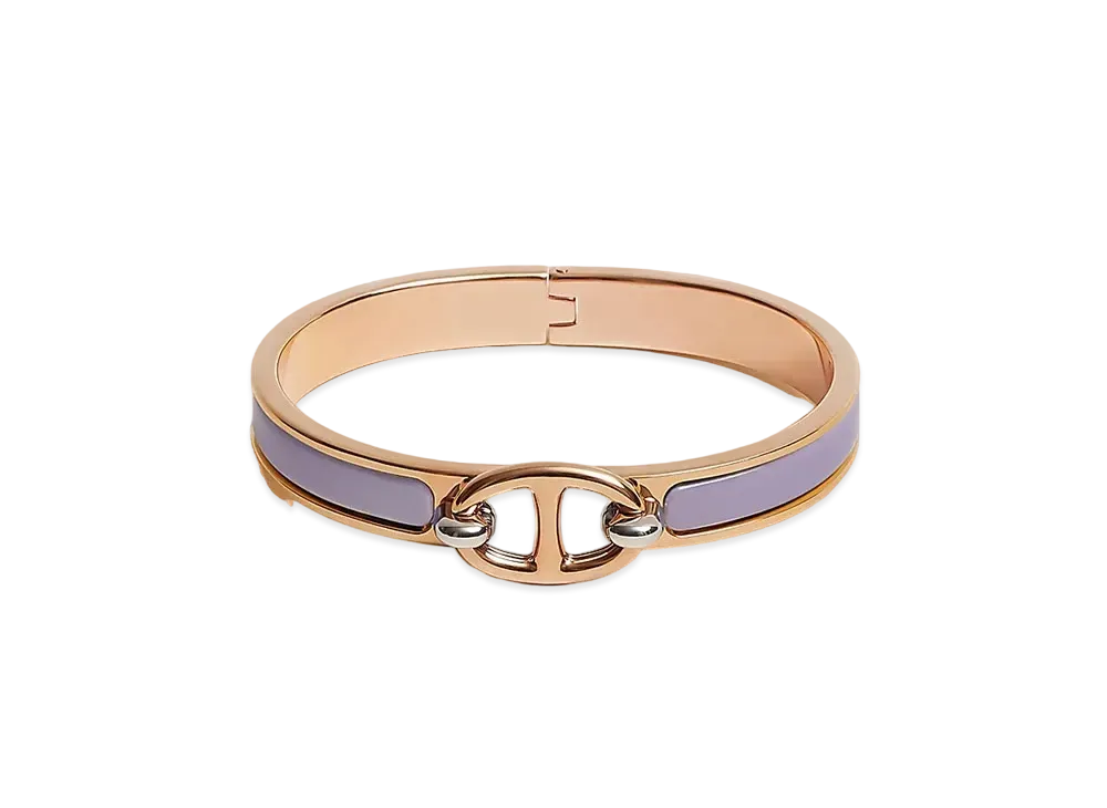 Hermes Mini Clic Chaine D'ancre Bracelet "Lilas/Pink Gold"