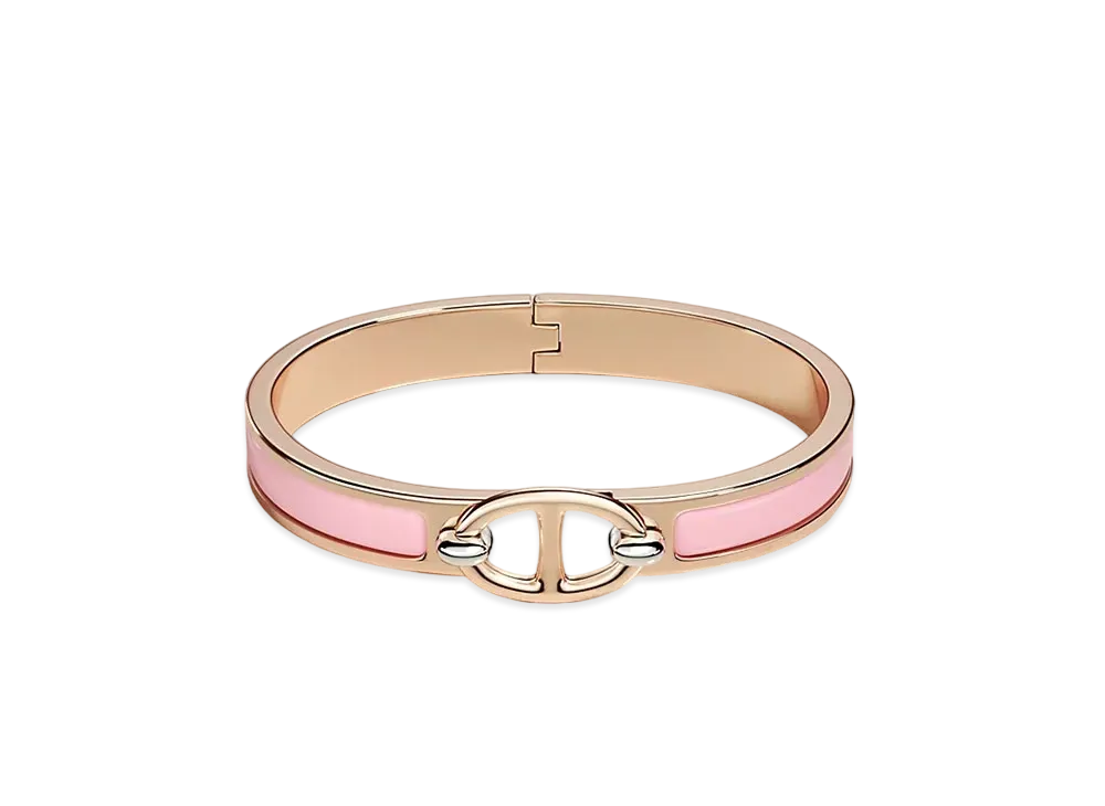 Hermes Mini Clic Chaine D'ancre Bracelet "Rose Fever/Pink Gold"