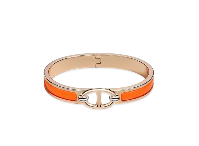 Hermes Mini Clic Chaine D'ancre Bracelet "Orange Fruite/Pink Gold"