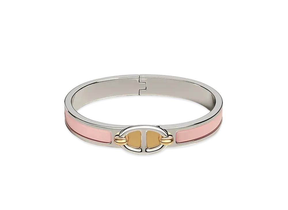 Hermes Mini Clic Chaine D'ancre Bracelet "Rose Candeur/Palladium"