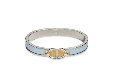 Hermes Mini Clic Chaine D'ancre Bracelet "Bleu Ciel/Palladium"
