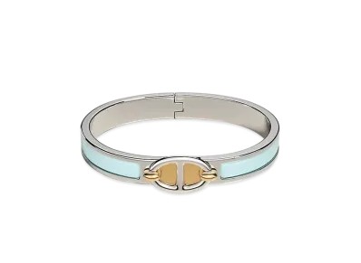 Hermes Mini Clic Chaine D'ancre Bracelet "Bleu Polaire/Palladium"