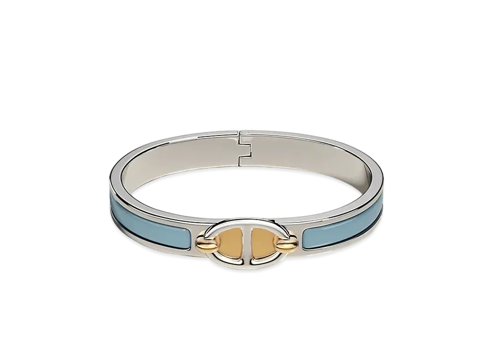 Hermes Mini Clic Chaine D'ancre Bracelet "Chardon/Palladium"