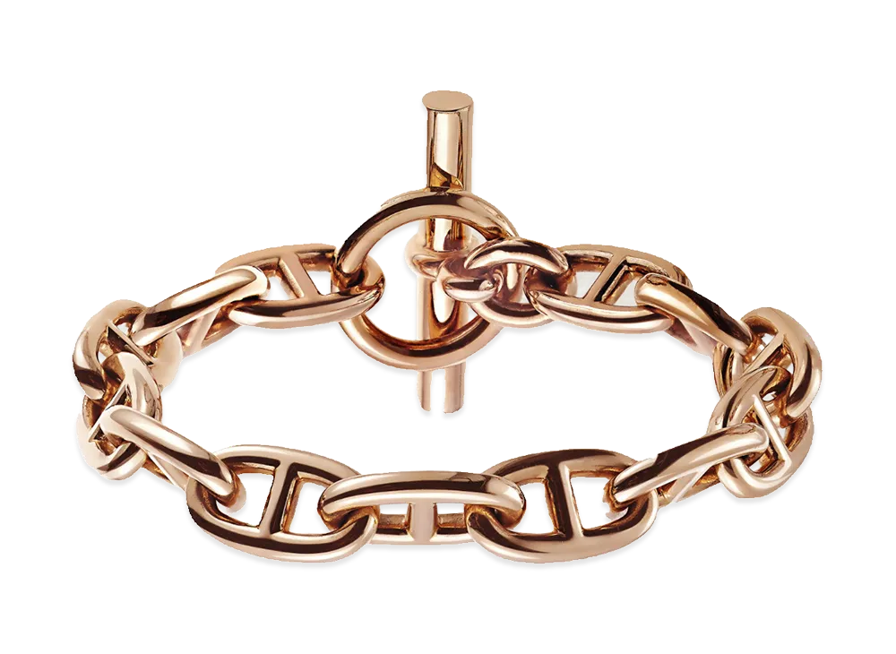 Hermes Chaine D'ancre GM K18 Bracelet "Rose Gold"