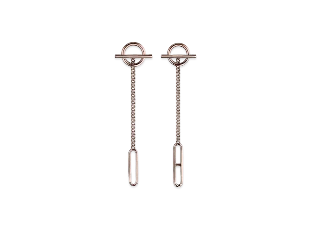 Hermes Echappee Asymmetric Earring "Rose Gold"