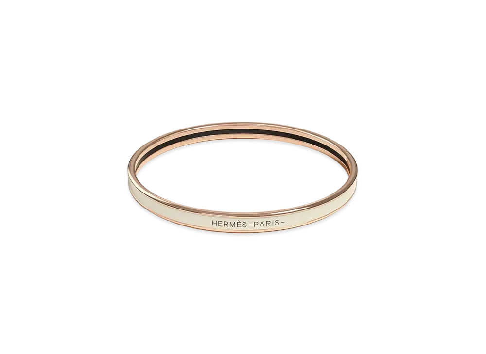 Hermes Uni Bangle "Rose Gold/Creme"