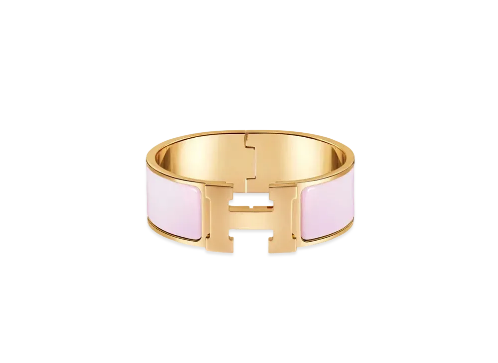 Hermes Clic Clac H Bracelet "Gold/Rose Dragee"