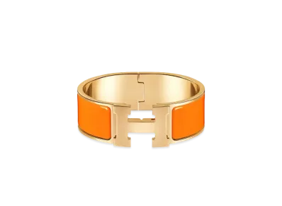 Hermes Clic Clac H Bracelet "Gold/Orange"