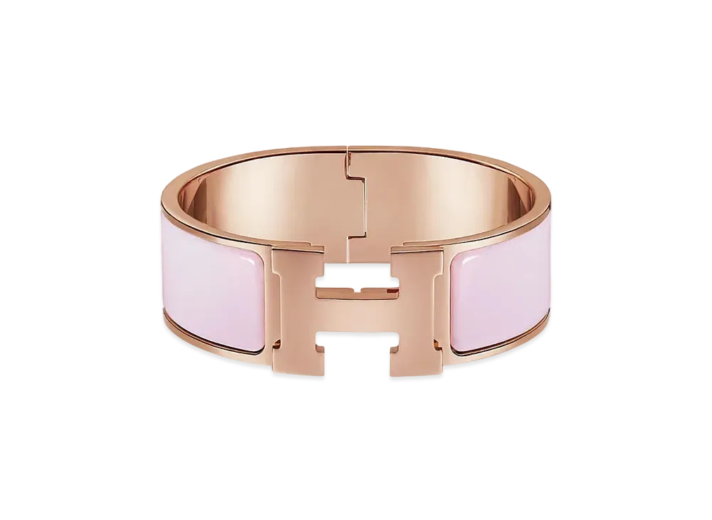 Hermes Clic Clac H Bracelet "Rose Dragee/Pink Gold"
