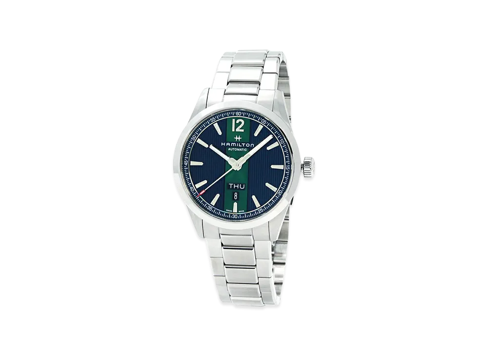 Hamilton Broadway Day Date Auto "Silver/Navy Green"