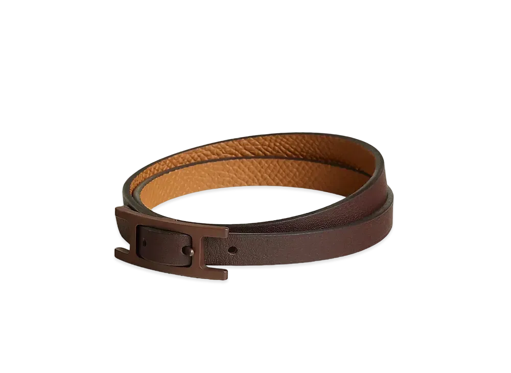 Hermes Behapi Double Tour So Brown Bracelet "Havane/Gold"