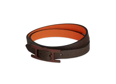 Hermes Behapi Double Tour So Brown Bracelet "Havane/Orange"