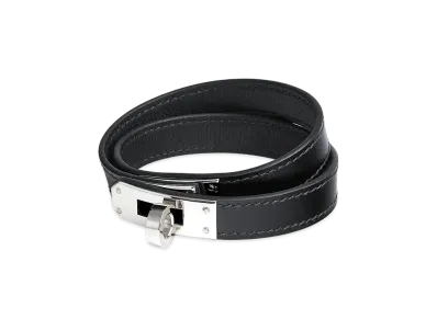 Hermes Kelly Double Tour Bracelet "Noir/Palladium"