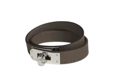 Hermes Kelly Double Tour Bracelet "Gris Etain/Palladium"