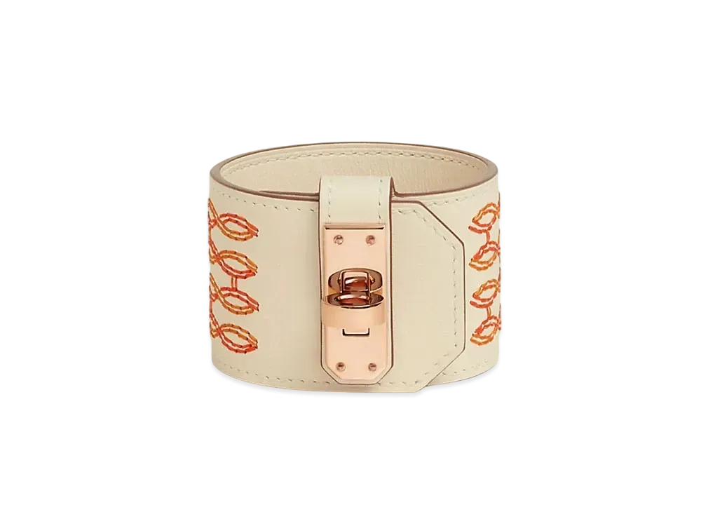 Hermes Kelly Twist H Filet Bracelet Large Model "Nata/Pink Gold"