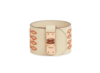 Hermes Kelly Twist H Filet Bracelet Large Model "Nata/Pink Gold"