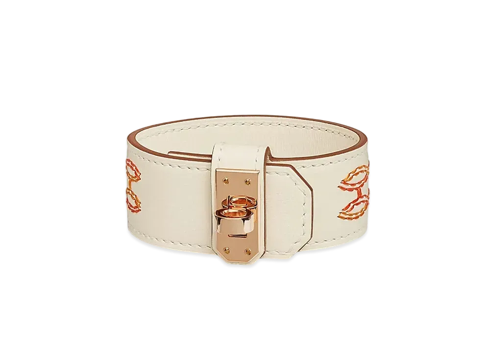 Hermes Kelly Twist H Filet Bracelet Small Model "Nata/Pink Gold"