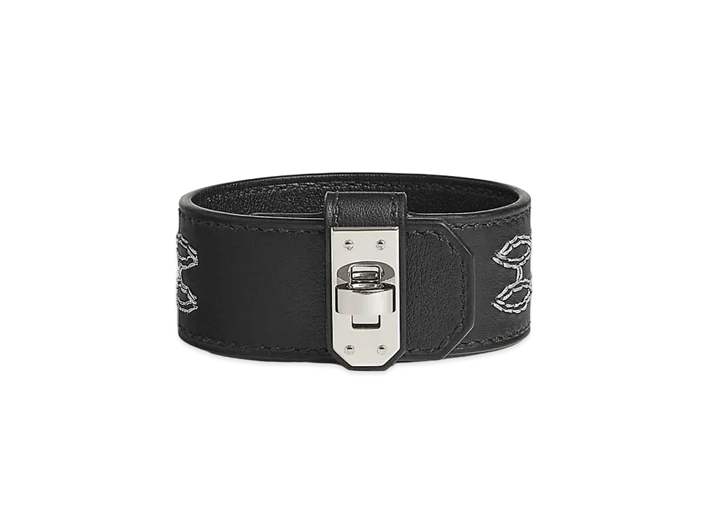 Hermes Kelly Twist H Filet Bracelet Small Model "Noir/Palladium"