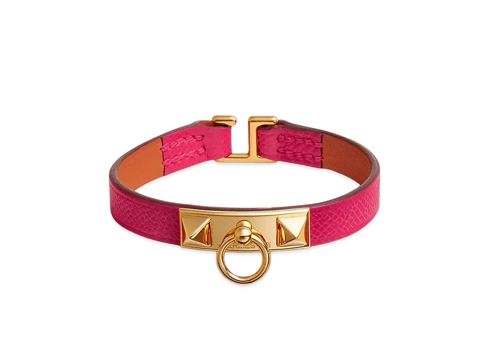 Hermes Rivale Mini Bracelet "Rose Extreme/Gold"