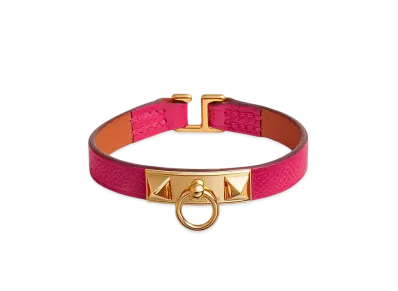 Hermes Rivale Mini Bracelet "Rose Extreme/Gold"