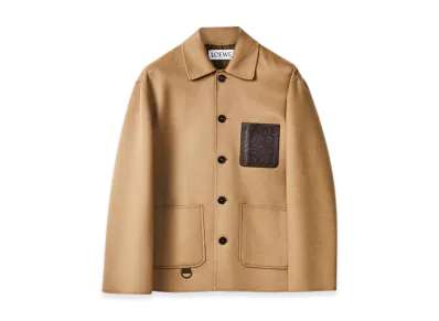 LOEWE Workwear Jacket in Wool and Cashmere "Beige/Khaki Green"