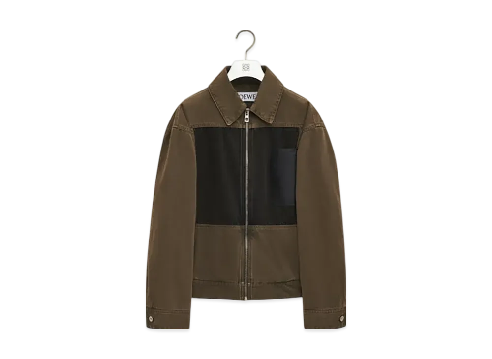 LOEWE Men's Jacket in Cotton "Khaki Green"