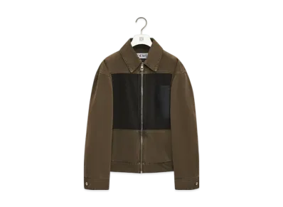 LOEWE Men's Jacket in Cotton "Khaki Green"