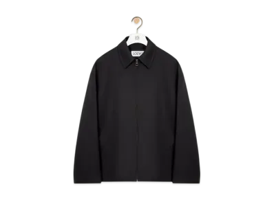 LOEWE Men's Draped Jacket in Cotton and Silk "Black"