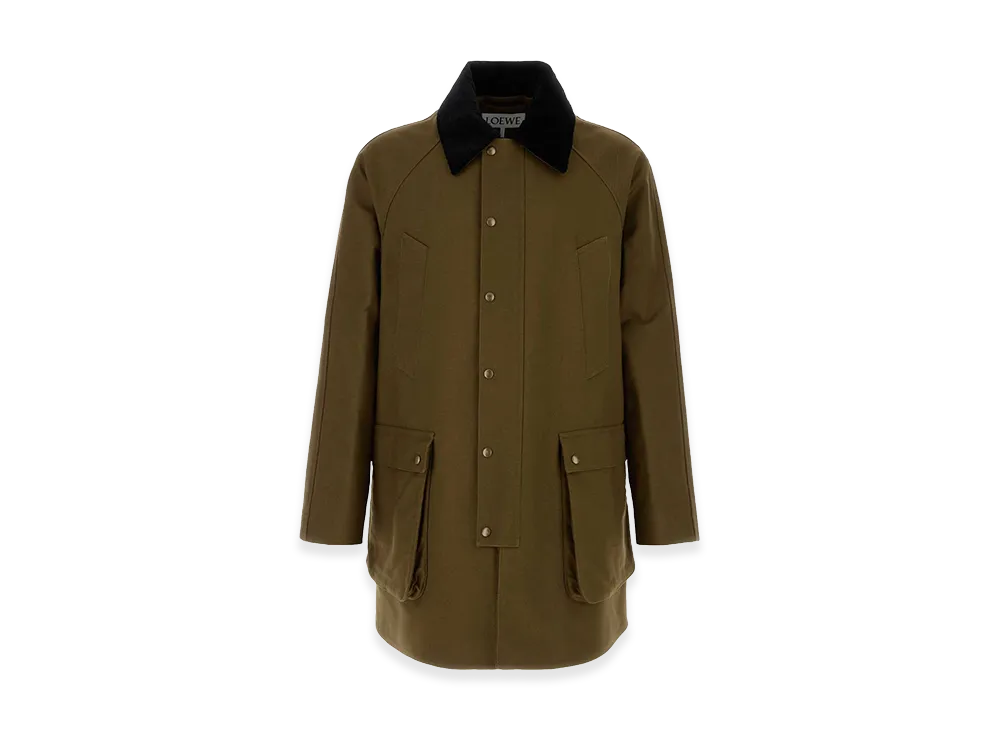 LOEWE Khaki Cotton Overcoat "Green"