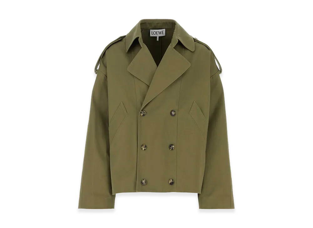 LOEWE Cotton Trench Coat "Green"