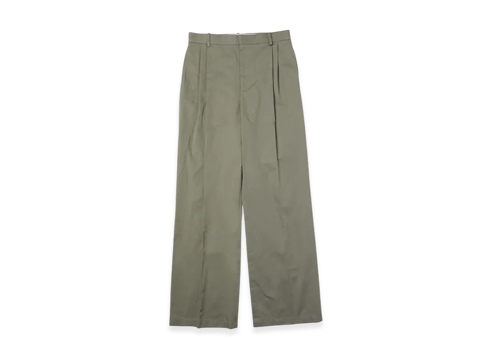 LOEWE Men's Pleated Trousers "Military Green"