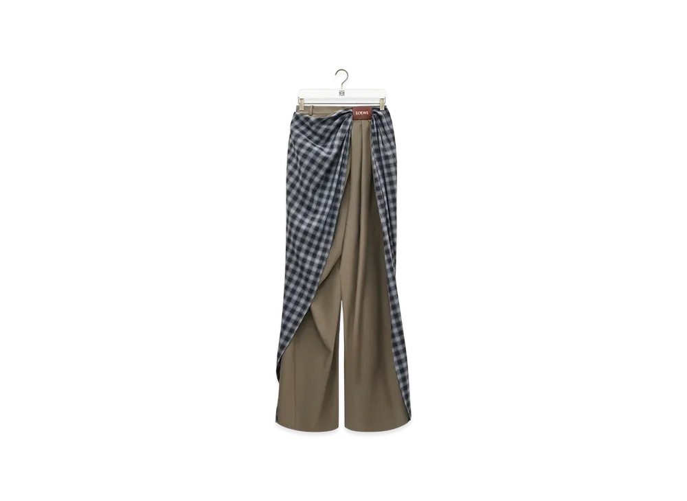 LOEWE Draped Trousers "Dark Green/Black"