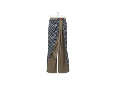 LOEWE Draped Trousers "Dark Green/Black"