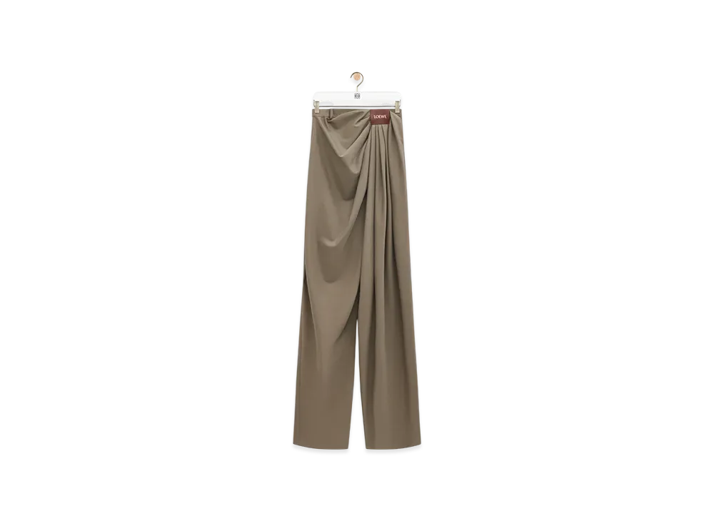 LOEWE Draped Trousers "Khaki Brown"