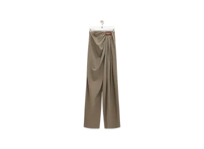 LOEWE Draped Trousers "Khaki Brown"
