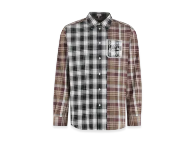 LOEWE Patchwork Cotton Check Shirt "Brown/Multicolor"