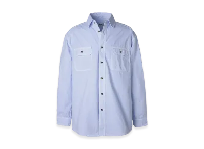 LOEWE Men's Long Sleeve Regular Collar Shirt "Light Blue"