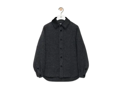 LOEWE Men's Overshirt in Wool and Cashmere Blend "Anthracite"