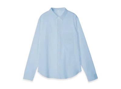LOEWE Men's Long Sleeve Regular Collar Shirt "Light Blue"