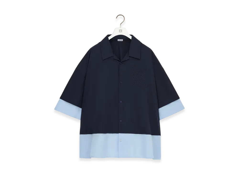 LOEWE Short-Sleeve Shirt "Dark Navy/Light Blue"