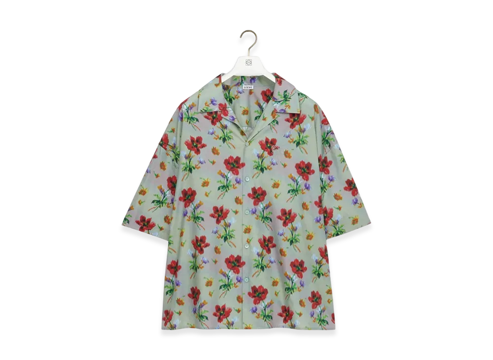 LOEWE Short-Sleeve Shirt "Green/Red"