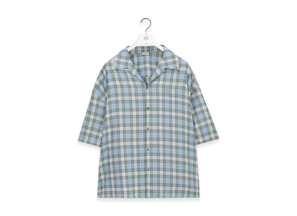 LOEWE Short-Sleeve Shirt "Light Blue/White"
