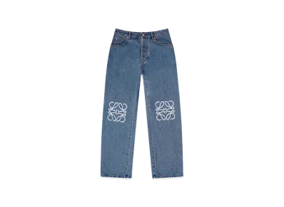 LOEWE Anagram Baggy Jeans In Denim "Mid Blue Denim"