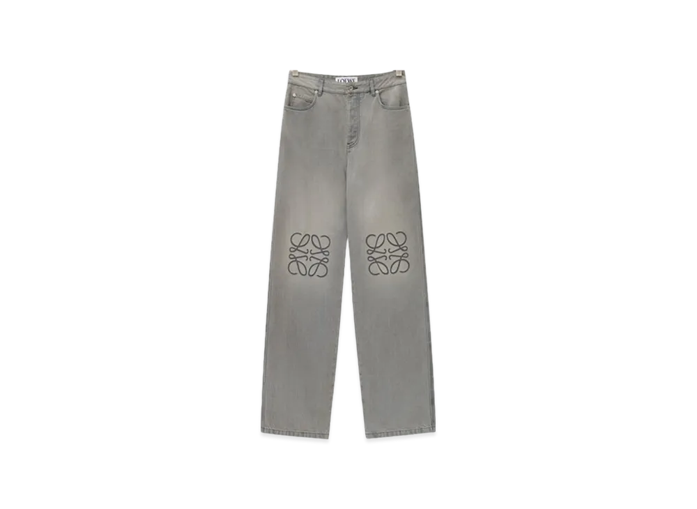 LOEWE Anagram Baggy Jeans in Denim "Grey Melange"