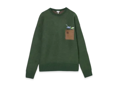 LOEWE Men's Crew-Neck Knit "Dark Green"