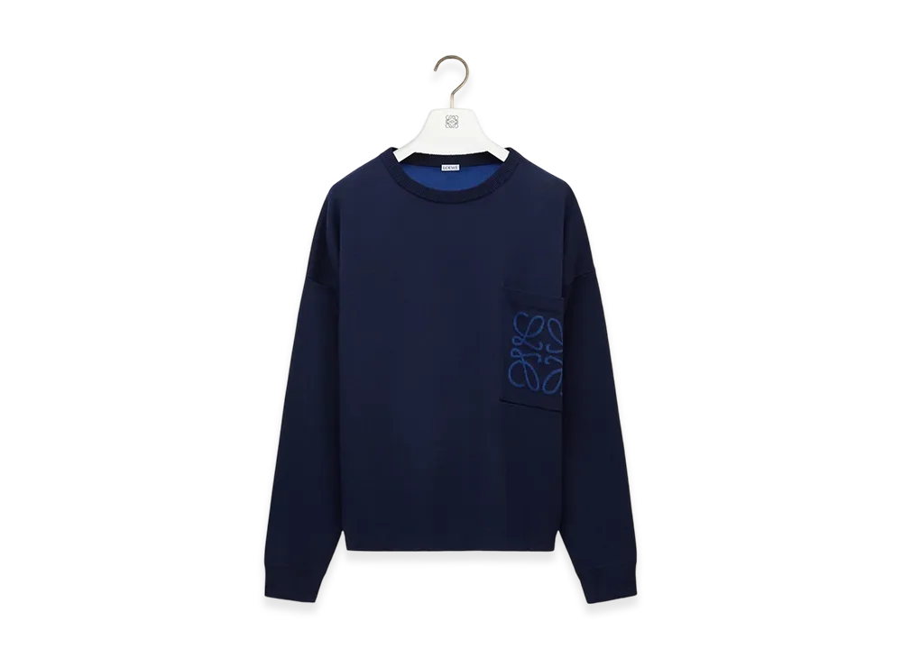 LOEWE Anagram Pocket Sweater "Navy Blue"